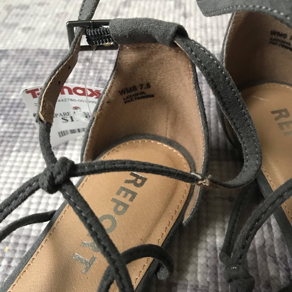 Report Gray Suede Knotted Sandals - Picture 5 of 8